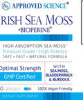 Approved Science Wildcrafted Irish Sea Moss Bladderwrack Burdock Immune Heart Thyroid Gut Health Antiaging Support 180 Capsules