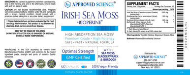 Approved Science Wildcrafted Irish Sea Moss Bladderwrack Burdock Immune Heart Thyroid Gut Health Antiaging Support 180 Capsules
