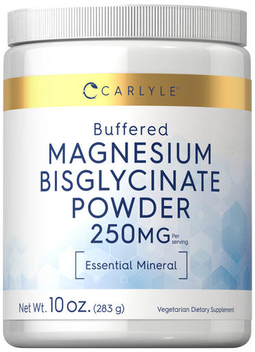 Magnesium Bisglycinate Powder | 250Mg | 10 Oz | Vegetarian, Non-Gmo, & Gluten Free Supplement | By Carlyle