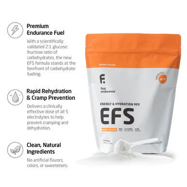 EFS Hydration & Endurance Drink Mix - Premium Carbohydrates for Energy & Performance Electrolytes for Rapid Rehydration & Running Cycling and Triathlon Nutrition | Isotonic Energy Fuel | Orange