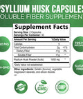 Nature's Nutrition High Absorption Psyllium Husk Capsules 1450mg, Natural Soluble Fiber Supplement 60 Capsules