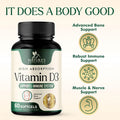 Nature'S Nutrition Vitamin D3 Supplement 5000iu (125 mcg) - High Potency Vitamin D Dietary Supplement for Bone Teeth Muscle and Immune Health Support - Rapid Absorption D3 Softgel Non-GMO Gluten - 60 Softgels
