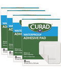 Curad White Waterproof Adhesive Pads 4 x 4 inches 4 Boxes