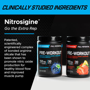 Swanson Full Potential Pre-Workout - Strawberry Lemonade Flavor - Energizing Formula for Enhanced Performance and Endurance - 150mg (4 Pack)