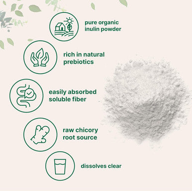 Micro Ingredients Organic Chicory Root Inulin Powder 2 Pounds | Natural Prebiotic Fiber Supplement | Intestinal Support for Colon and Gut Health | Non-GMO and Vegan Friendly