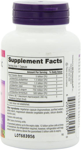 Webber Naturals Womens Probiotic Capsules 45 Count
