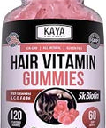 Kaya Naturals Hair Growth Gummies Biotin 5000mcg Vitamins for Healthy Hair Skin and Nails Beauty Supplement for Women or Men 120 Count Blueberry Flavor