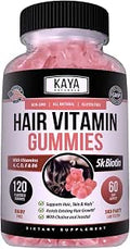 Kaya Naturals Hair Growth Gummies Biotin 5000mcg Vitamins for Healthy Hair Skin and Nails Beauty Supplement for Women or Men 120 Count Blueberry Flavor