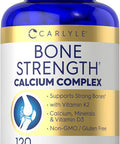 Carlyle Bone Strength Calcium Complex Supplement With Vitamin D3, Magnesium, K2, Zinc & Boron 120 Capsules Non-Gmo, Gluten Free
