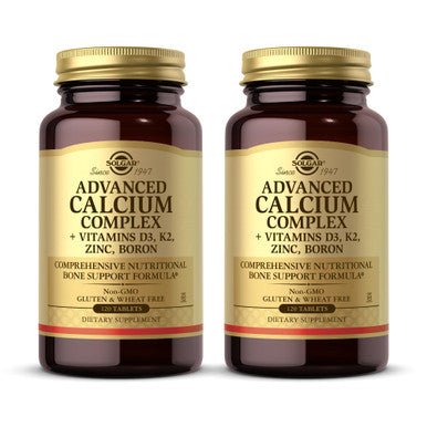 Solgar Advanced Calcium Complex - 120 Tablets Pack Of 2 - With Zinc Boron Vitamins D3 & K2 - Non-Gmo Gluten Free Dairy Free - 60 Total Servings