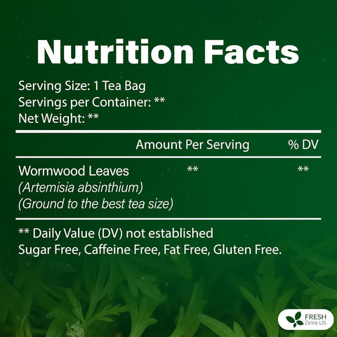 FreshDrinkUS, Premium 50 Mulberry Leaf Tea Bags, 100% Natural & Pure from Mulberry Leaves. Herbal Tea. Made with Natural Material Tea Bags. No Sugar, No Caffeine, No Gluten, Vegan.