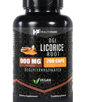 Healthfare Ultra High Purity Licorice Root Capsules 900 Mg | 200 Count | Supplement Extract | Non-Gmo & Gluten Free