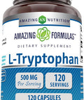 Amazing Nutrition Formulas L-Tryptophan 500 Mg Capsules Supplement | Non-GMO | Gluten | Made in USA (120 Capsules)