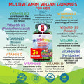 New Leaf Products Multivitamins for Children Kids Multivitamin Gummies SIX Months Plus Zinc Vegan Essential Vitamins A B3 B5 B6 B7 B9 B12 C D E with Minerals Gelatine- Multivits for Kids GMP Chewable