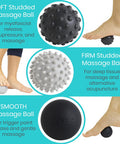 Vive Massage Ball Set (4 Piece) - Foot Pain Hot Cold Therapy Kit - Plantar Fasciitis, Heel Spur, Sore Muscles, Trigger Point - Back, Arm, Neck, Shoulder, Leg Circulation Roller - Pt Spike Massager