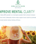 Holistic Bin AlphaSize GPC Powder | Bioavailable Choline Supplement | Alpha GPC Powder | Brain Support Supplement for Memory, Focus, & Physical Endurance Support