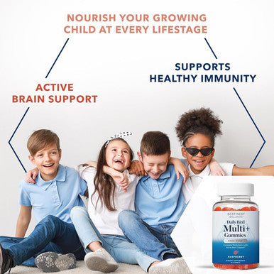 Best Nest Wellness Multivitamin Gummies with Methylfolate (Folic Acid) Methylcobalamin Whole Food Multi Vitamins for Adults & Kids Multivitamin Gummies 2 Gummies Per Day Once Daily Raspberry 60 Ct