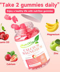 Calcium Gummies 600Mg With Vitamin D3, Calcium Magnesium Zinc Gummies For Bone & Immune Support, Calcium Supplement For Women & Men, Sugar Free, Vegan, Peach Flavor, 120 Count