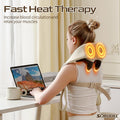 Neck Massager Roller With Heat Shiatsu Deep Tissue Kneading Massager Neck And Back Massager For Mom Dad Christmas Off White