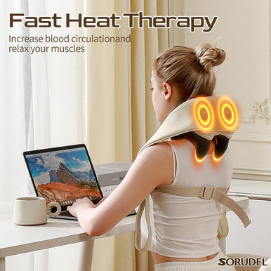 Neck Massager Roller With Heat Shiatsu Deep Tissue Kneading Massager Neck And Back Massager For Mom Dad Christmas Off White