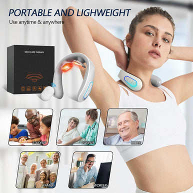 Inshuey Neck Massager For Pain Relief With Heat Portable Electric Pulse Deep Tissue Trigger Point Cervical Massager For Women Men Gifts Fsa Or Hsa Eligible