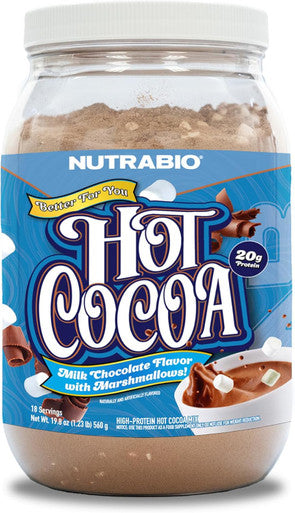 Nutrabio Hot Chocolate Protein Powder Support Muscle Recovery Strength and Size Low Calorie Low Carb 18 Servings 20 Grams of Protein