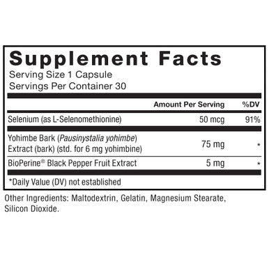 Force Factor Yohimbine Supplement for Men, Yohimbe Bark Extract with Superior Absorption to Enhance Performance, 6mg Yohimbine Bark Pills with Key Ingredients, Works Fast, 30 Capsules