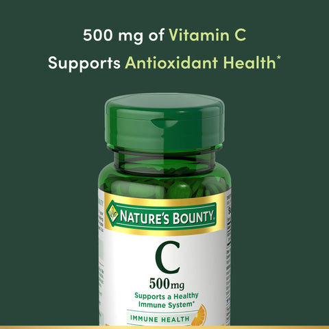 Nature's Bounty Vitamin C Tablets Vitamin Supplement Supports a Healthy Immune System 500mg 100 Count