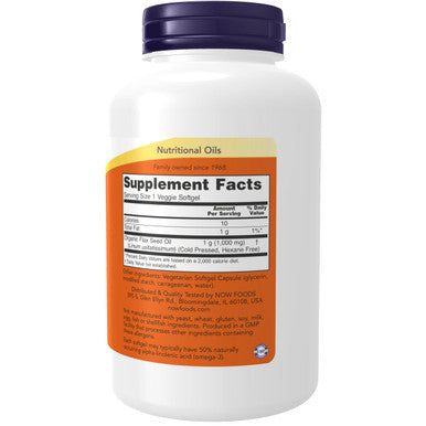 NOW Foods Flax Oil 1000 mg 120 Softgels