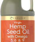 Carlyle Hemp Seed Oil | 64 Fl Oz | Virgin, Cold Pressed | With Omega 3, 6, 9 | Vegan, Non-Gmo, Gluten Free