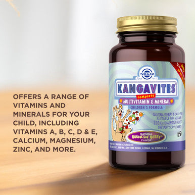 Solgar Kangavites Bouncin Berry Flavor - 120 Chewable Tablets - Complete Multivitamin & Mineral Formula For Children - Vegan Gluten Free