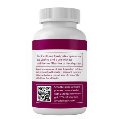 PURE ORIGINAL INGREDIENTS Caralluma Fimbriata, (100 Capsules) Always Pure, No Additives Or Fillers, Lab Verified