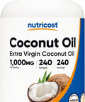 Nutricost Coconut Oil Softgels (1000mg) 120 Softgels - Extra Virgin Coconut Oil - Gluten Free and Non-GMO