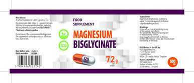 Hepatica Magnesium Bisglycinate 2000Mg Per Serving 120 Vegan Capsules, 3Rd Party Lab Tested, High Strength Supplement, Gluten And Gmo
