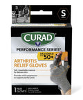 Curad Performance Series 50+ Arthritis Reilef Glove Aids in Arthritis Carpal Tunnel & Tendonitis Breathable Soft Mild Compression 1 Pair Small