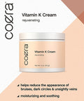 Vitamin K Cream 4 oz Premium Formula for Bruises Spider Veins Dark Circles Broken Capillaries Eyes and Face Paraben and SLS Free by Coera