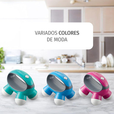 Homedics Quatro Mini Hand Held Massager With Hand Grip Battery Operated Vibration Massage 4 Massage Nodes, Powered By 2 Aaa Batteries (Included) Assorted Colors