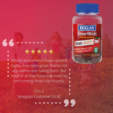 Bioglan SmartKids Iron | Vitamin C | Energy Support | 30 Gummies