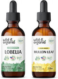 Wild & Organic Lobelia Tincture 2 Fl Oz & Mullein Tincture2 Fl Oz