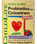 CHILDLIFE ESSENTIALS Probiotics with Colostrum - Kids Probiotic Chewables, Maintain Healthy Digestion and Immune Function, All-Natural, Gluten-Free - Mixed Berry Flavor, 90 Count (Pack of 2)