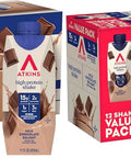 Atkins Milk Chocolate Delight High Protein Shake, 15g Protein, 12 Count | 15g Protein, 3g Fiber, 2g Net Carb, 1g Sugar, Chocolate Flavored, Keto Friendly, Ready to Drink, 12 Count