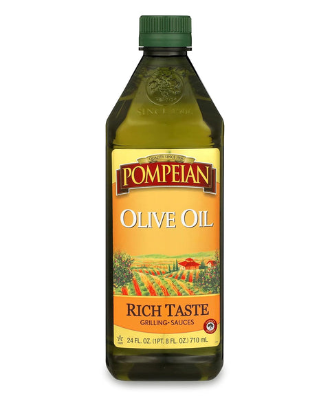 Pompeian Rich Taste Olive Oil, High Heat Cooking, Baking & Sauteing, High Smoke Point, 16 Fl Oz