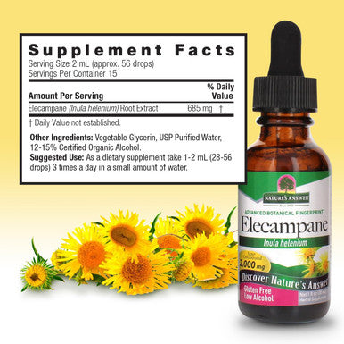 Nature'S Answer Elecampane Root with Organic Alcohol 1-Fluid Ounce | Respiratory Support | Promotes Healthy Lungs