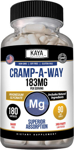 Kaya Naturals Cramp A Way Magnesium Glycinate Daily Supplement Formula