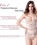 3 in 1 Postpartum Support Recovery Belly Wrap Waist/Pelvis Belt Body Shaper Postnatal Shapewear,Plus Size Beige