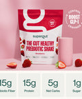 Supergut Prebiotic Shakes | Meal Replacement | Boost GLP-1 | High Protein and Fiber | No Added Sugar | Keto Food Meal Snack (Strawberry 14 servings)