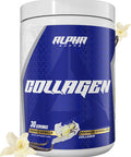 Alpha Supps Premium Hydrolyzed Collagen Protein Powder - Collagen Peptides Supplement For Men & Women With Digestive Enzymes - 30 Servings (French Vanilla)