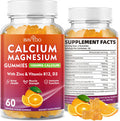 Calcium Gummies 1000Mg With Vitamin D3 K2 & B Complex, Potassium, Calcium Magnesium Zinc Gummies For Bone, Muscle, Mood And Immunity - Orange Flavor 60 Gummies
