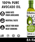 Chosen Foods 100% Pure Avocado Oil Keto and Paleo Diet Friendly Kosher Oil for Baking High Heat Cooking