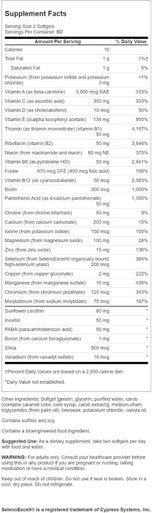 Swanson Multi Without Iron Multivitamin Health Supplement Iron-Formula 120 Softgels Sgels
